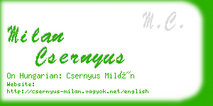 milan csernyus business card